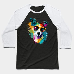 Colourful cool Jack Russell Terrier dog with sunglasses. Baseball T-Shirt